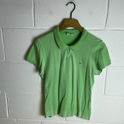 £4.95 • Buy Lacoste Polo Shirt Womens Small Slim Fit Green Casual Button Up Retro