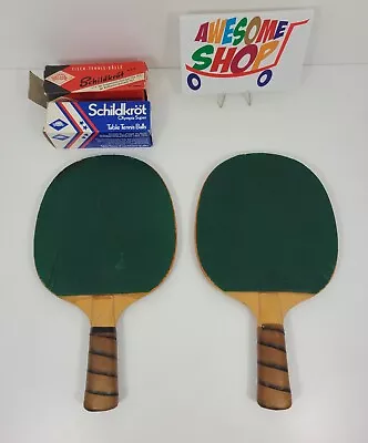 Vintage St. Brite Ping Pong Table Tennis W/ 2 Paddles & 6 Balls • $21.81