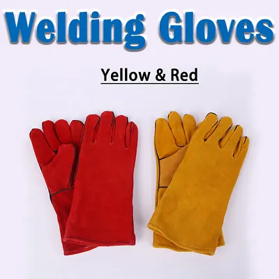 £15.19 • Buy Tig Mig Leather Welding Wear Heat Resistant Welder Protective Work Gloves