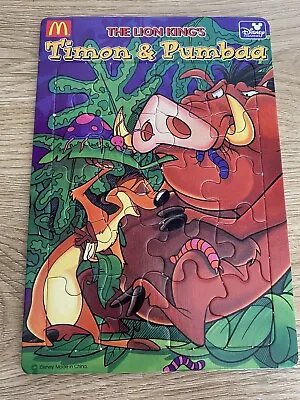 The Lion Kings Timon & Pumbaa Mcdonalds Jigsaw Tray Puzzle 20 Piece • $10