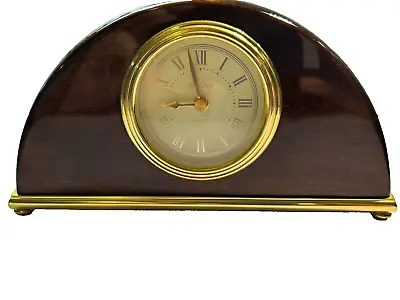 Vintage Cherry Wood Bulova 4  Mantle Clock Battery Powered With Alarm Works • $10