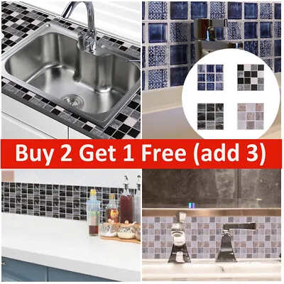 £3.83 • Buy 18X Self-Adhesive Kitchen Wall Tiles Bathroom Mosaic Brick Sticker Peel&Stick