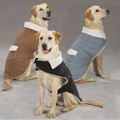Zack & Zoey Sherpa Dog Coat Jacket Chestnut Or Gray Faux Suede XXS XS S S/M • $13.95