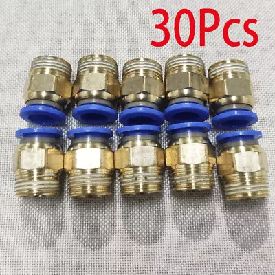 30Pack 3/8  OD Tube X 1/4  NPT Pneumatic Fitting Push To Connect Air Fitting • $24.89