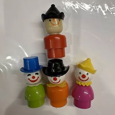 Circus Clowns Fisher Price Little People Set# 675 Vintage Figure LOT Of 4 • $25