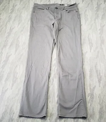 Volcom Jeans Mens 34 Gray Solver Modern Straight Leg True To This Stone Made  • $28.49