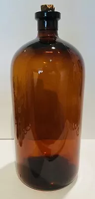 Vintage Apothecary Amber Bottle With Cork 14  • $24.99
