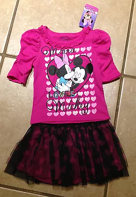 Disney Vacation Minnie Mouse Loves Mickey Hearts Skirt +Top  Size 2T Birthday • $11.99