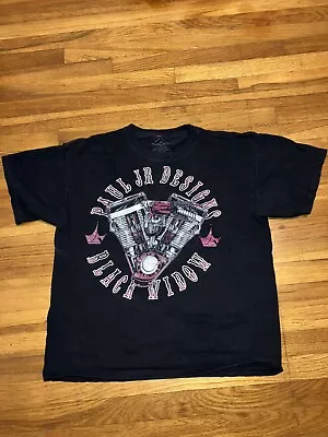 Paul Jr Designs Motorcycle Engine Black Widow Black Shirt - Men’s XL • $12