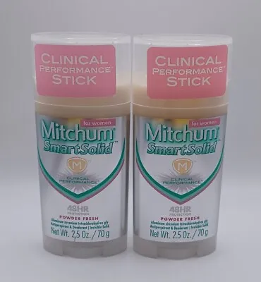 2 MITCHUM Women Smart Solid CLINICAL PERFORMANCE Deodorant POWDER FRESH New • $40