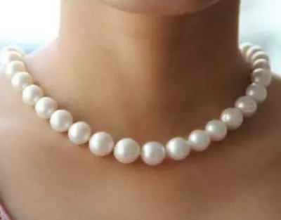 £82.22 • Buy Large AAA 10-11mm Authentic Natural South Sea Round Pearl Necklace White 18 
