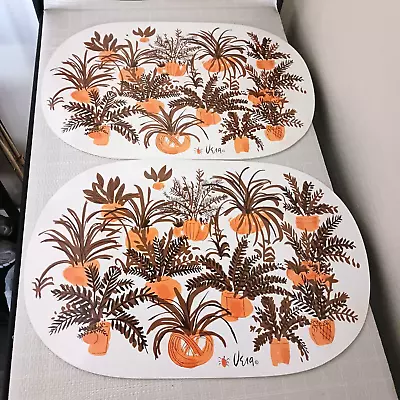 2 Vinyl Floral Placemats By Vera 17 3/4  Floral • $13.48