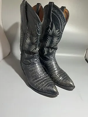 Blue Tony Lama Nile Alligator Cowboy Boots 8.5 • $118