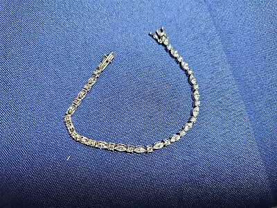 Grandma Grabe's Beautiful Vintage 925 Sterling Silver Tennis Bracelet • $0.75