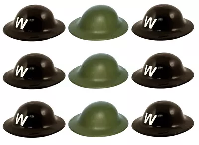 Ww2 Dads Army Soldier Or Air Raid Warden Helmets Plastic Hats - Choose Amount • £11.99
