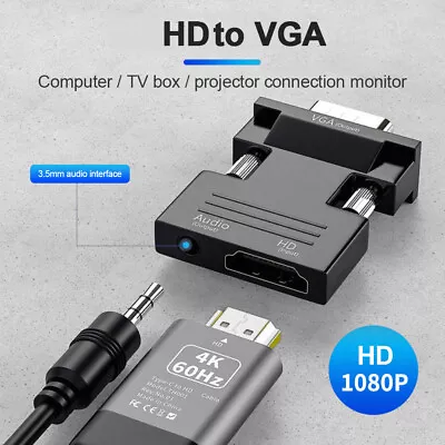 £3.59 • Buy VGA INPUT To HDMI OUTPUT Video Audio Converter Cable Adapter 1080P For PC DV |UK