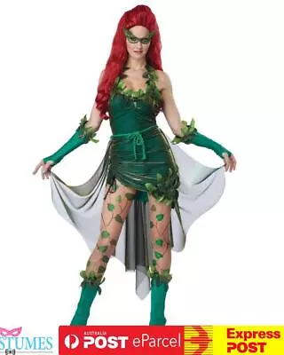 Lethal Beauty Poison Ivy Batman Womens Ladies Halloween Fancy Dress Costume • $81.45