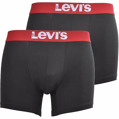 £15.89 • Buy Levi's 2-Pack Solid Basic Men's Boxer Briefs Black/red Lewis
