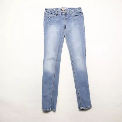 Mossimo Women's Junior Size 9L Blue Skinny Leg Cotton Blend Stretch Denim Jeans • $11.47