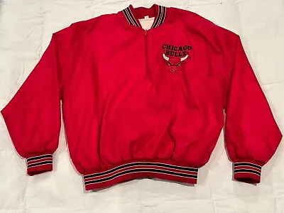 Vintage Chalk Line Men's XXL 1/4 Zip Pullover Jacket NBA Chicago Bulls EUC • $45.99