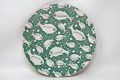 VTG Wallace China Sea Food Tavern's Oceania Pattern Dinner Plate Fish MCM CRACK • $12.99