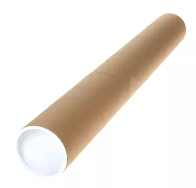 Lot Of 2  Kraft Uline Cardboard Mailing Shipping Poster Tube  21 X 2.5   End Cap • $8.95