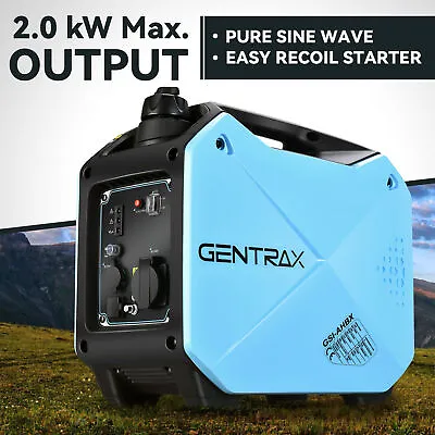 GenTrax Inverter Generator 2KW Max 1.6KW Rated Portable Petrol USB Camping RV • $489