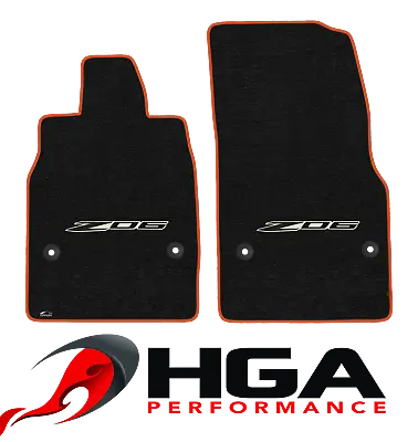 $176.99 • Buy 2023 C8 Corvette Lloyd Floor Mats Black On Silver Z06 Logo & Orange Binding