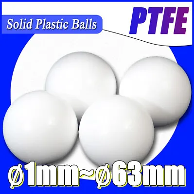 White Solid PTFE Plastic Balls Dia~∅1mm-∅63mm Anticorrosion Diaphragm Pump Ball • $76.58