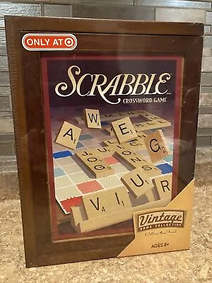 Sealed Scrabble Game Vintage Bookshelf Edition In Wooden Box Parker Brothers  • $30