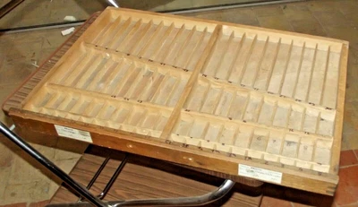 $228.91 • Buy Antique Plate Wood Printers French Typography Drawer Deco Industrial Loft