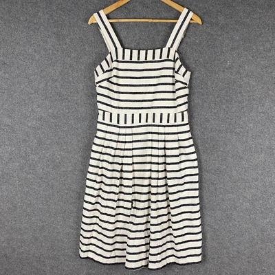 $29.95 • Buy Eva Mendes Dress Womens 8 Black White Fit Flare Formal Event Occasion Ladies