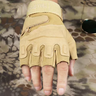 Tactical Men's Military Half Finger Gloves Motorcycle Shooting Fingerless Gloves • $12.99