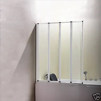 £66 • Buy 900x1400mm 4 Folding Sliver Matted Shower Bath Screen Glass Door Panel SUR