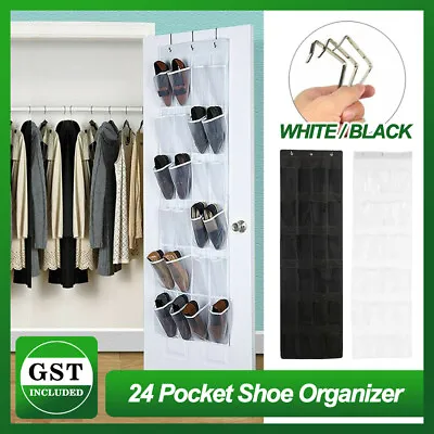 $17.64 • Buy 24 Pockets Shoe Holder Bag Organiser Over Door Hanging Shelf Rack Storage Bag