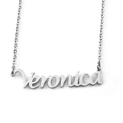 $60.08 • Buy Name Necklace 'Veronica' Silver Tone | Valentines Day Gift For Her Love Birthday