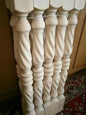 Stair Balusters Spiral Twist Carved Wood Spindles Banisters Staircase Railing • $64.95