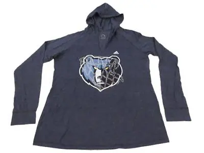 New Memphis Grizzlies Womens Size XL XLarge Adidas Heather Blue Hooded Shirt • $13.43