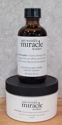 PHILOSOPHY Miracle Worker Anti Aging Retinoid 60 Pads 2 Oz Solution FREE US SHIP • $54.95