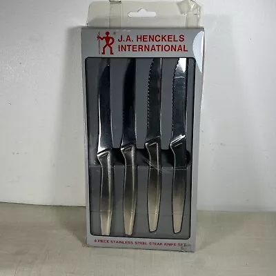 ZWILLING J.A. HENCKELS Stainless Steel Steak Knife Set Four Piece Set Of 4 NWT • $35.99
