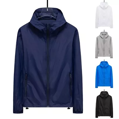 Coat Men Windbreaker Outdoor Casual Outwear Rainproof Sunproof Waterproof • $26.20