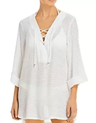 J. Valdi Lace Up Shirt Swim Cover Up MSRP $58 Size S # 3A 1880 NEW • $16.99