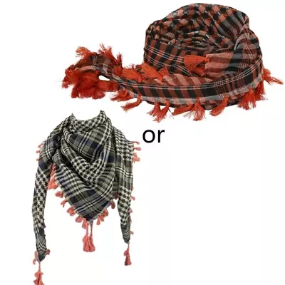 Men Arab Scarf Shemagh Muslims Hijab Arabian Headscarf Head Turban Scraf Wrap • $9.99