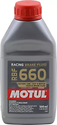 Motul 101667 RBF 660 Dot-4 100 Percent Synthetic Racing Brake Fluid - 500 Ml • $28.95