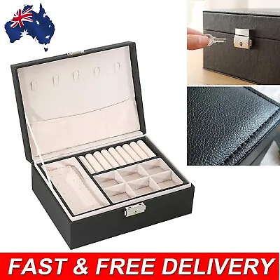 Jewellery Box Organizer Case Holder Storage Ring Earring Jewelry Display Leather • $23.99