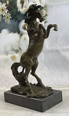 14  Tall Vintage LARGE Bronze Rearing Horse Sculpture Figure Rare Estate Artwork • $204.50