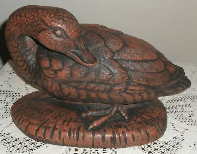 £155.23 • Buy Beautiful Henri Studio 1986 Bronze Painted Cement Duck Statue Ornament #2831
