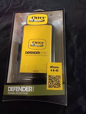 New OtterBox Defender Series Phone Black Case W/ Clip For IPhone 4 / 4S • $14.20