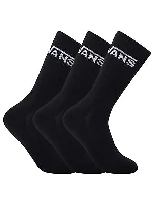 Vans Men's 3 Pack Shoe Socks Black • £19.95