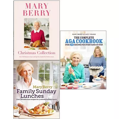 Mary Berry 3 Books Collection Set Christmas Collection Complete Aga Cookbook  • £39.99